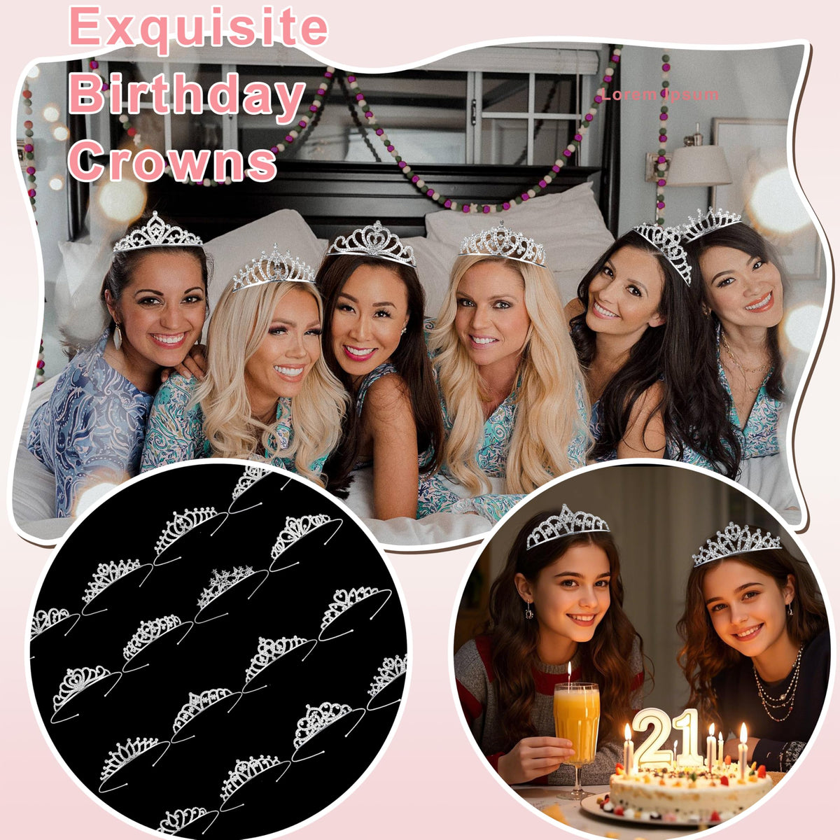 GLITZJOY neatly stored tiaras in box for organized protection and gifting ease