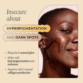 Glo Melanin serum texture closeup highlighting silky, fast-absorbing finish