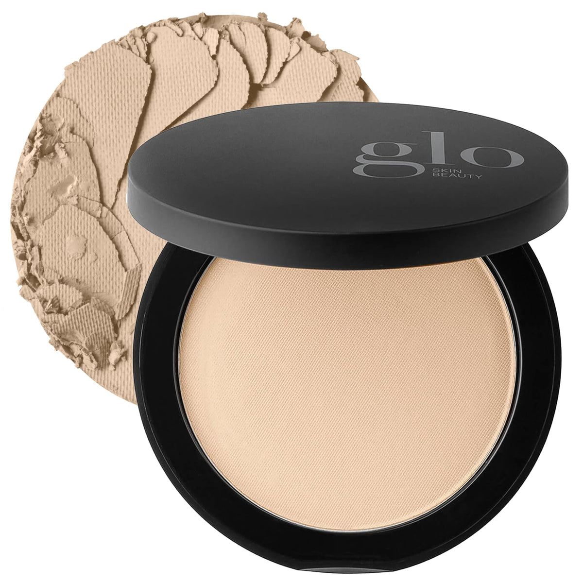 Glo Skin Beauty compact front view showing sleek packaging and portability