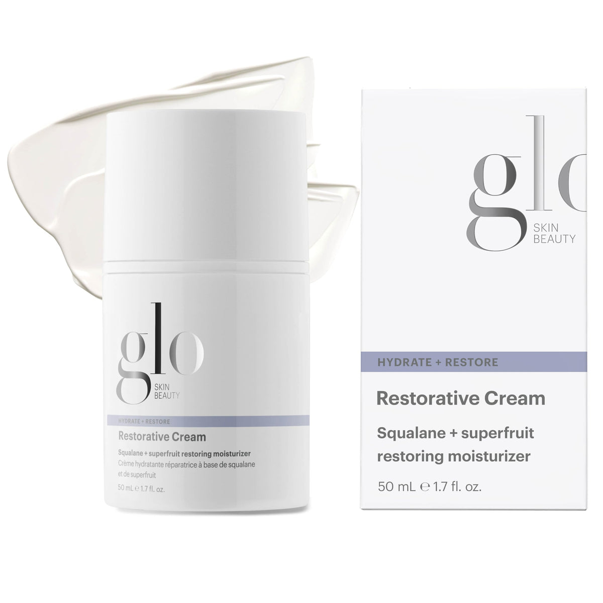 Glo Skin Beauty front jar showing packaging and rich hydration benefits