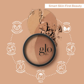 Arm swatch of Glo Skin Beauty bronzer showing buildable warm pigment and glow