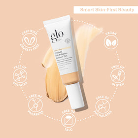 Glo Skin Beauty C-Shield application with fingers demonstrating easy blending and natural finish