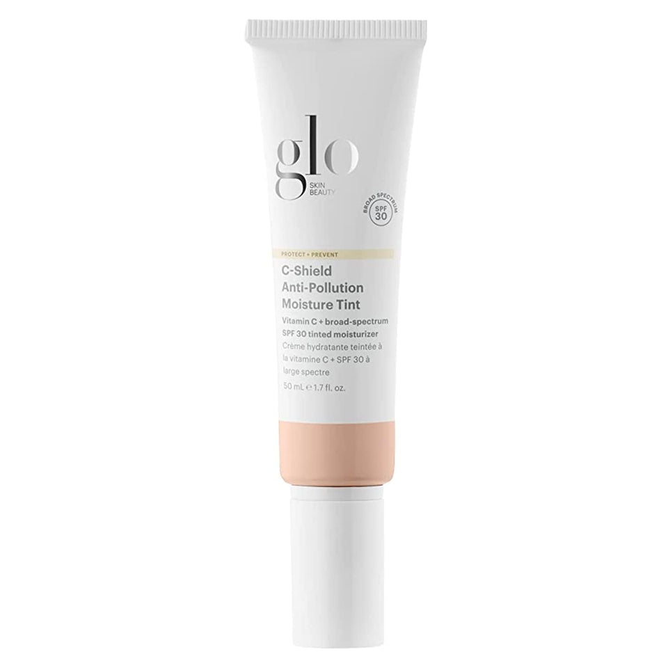 Glo Skin Beauty front packaging showing SPF and tinted moisturizer benefit