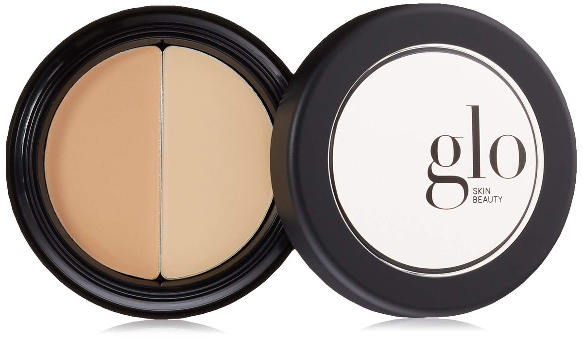 Glo Skin Beauty duo compact front view showing both shades and compact finish benefit: easy color matching