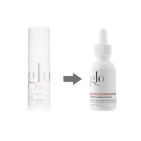 Glo Skin Beauty serum on vanity at night illustrating evening routine benefit