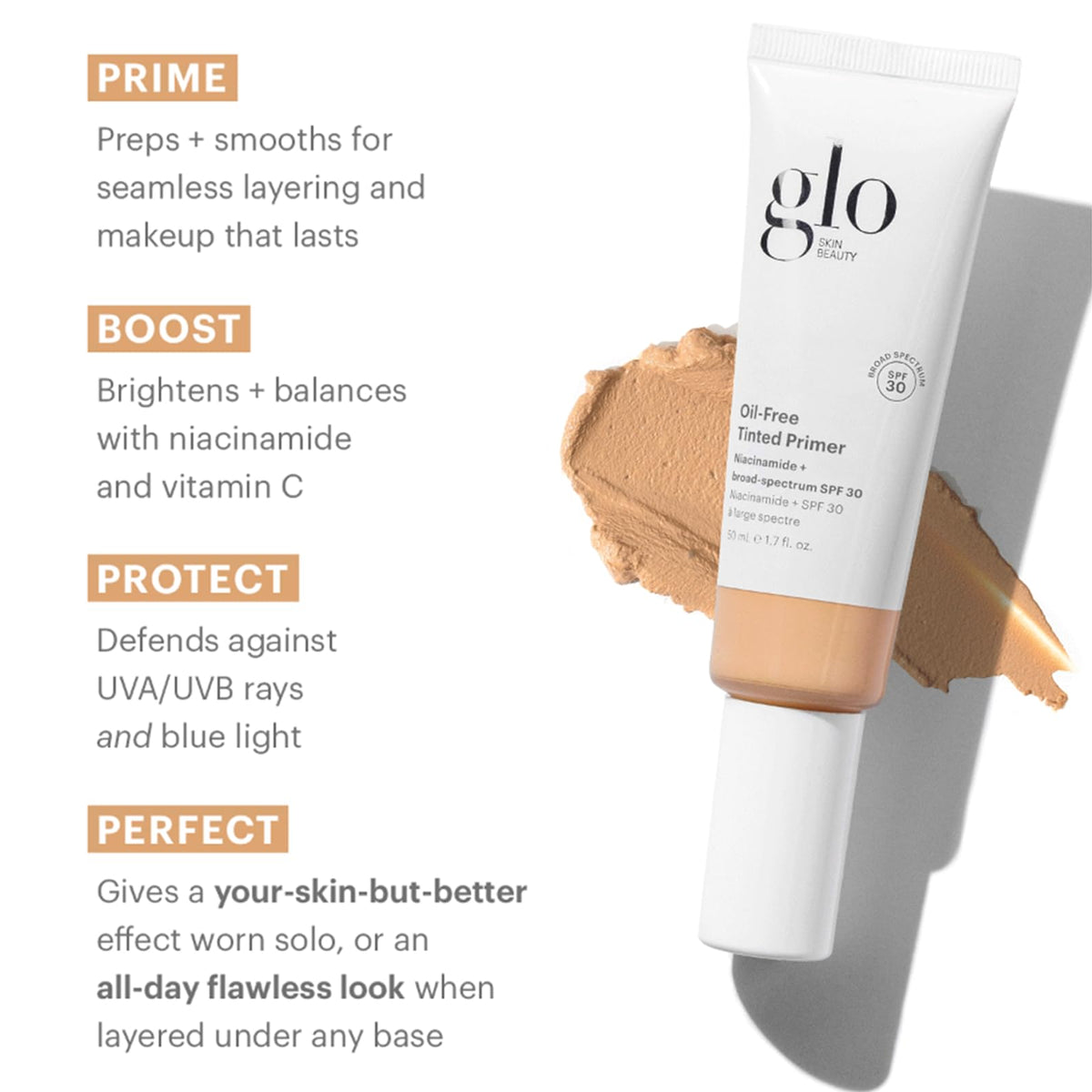 Glo Skin Beauty swatched on wrist showing buildable sheer coverage