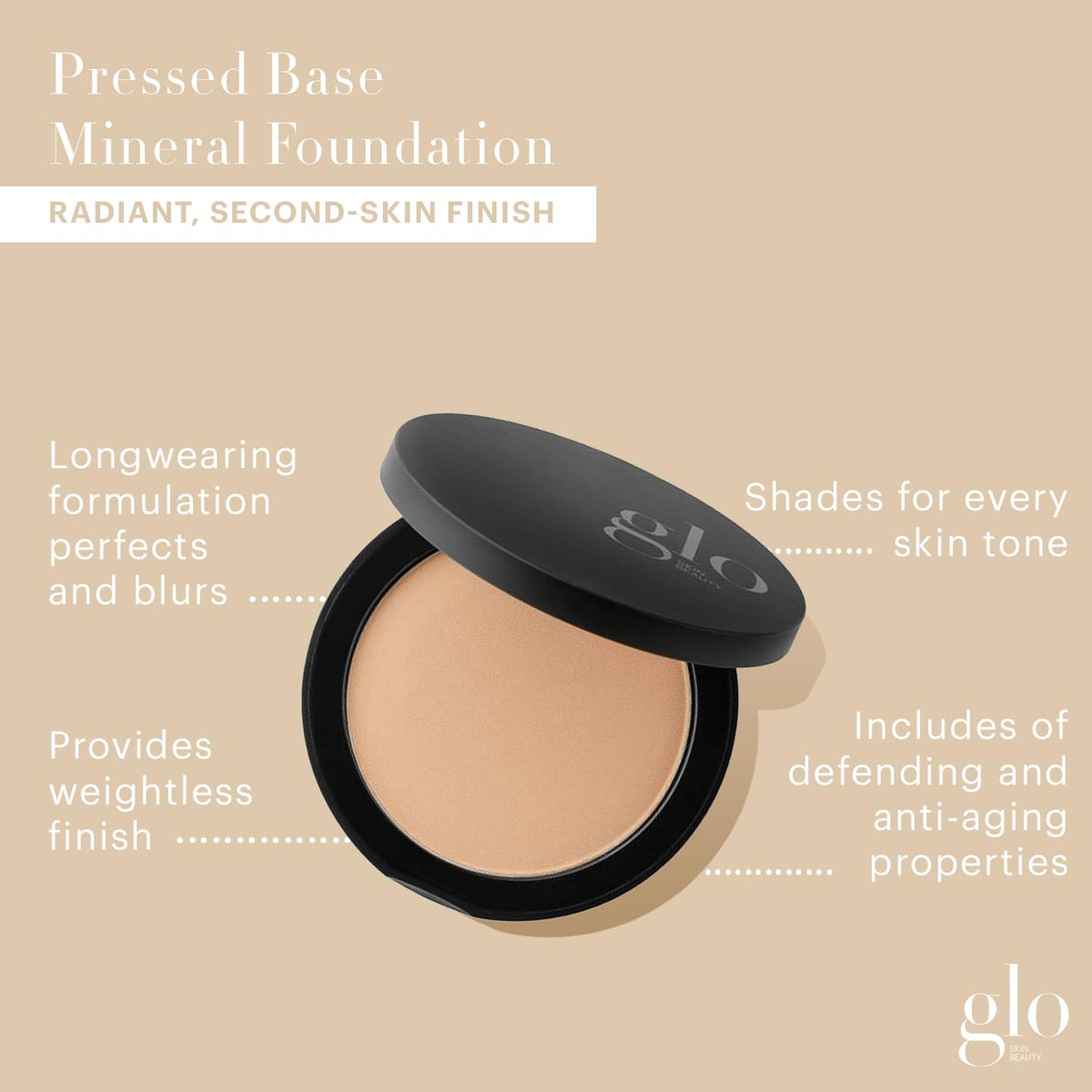 Glo Skin Beauty close-up of pressed powder texture highlighting smooth finish