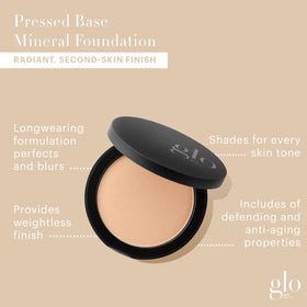 Glo Skin Beauty close-up of powder pan highlighting fine milled texture and blurring effect
