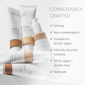 Glo Skin Beauty swatch on skin showing light shade coverage and natural finish