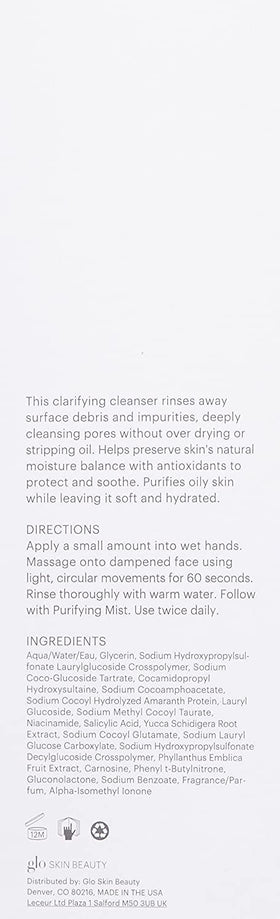 Glo Skin Beauty with botanicals suggesting clarifying formula without harsh sulfates