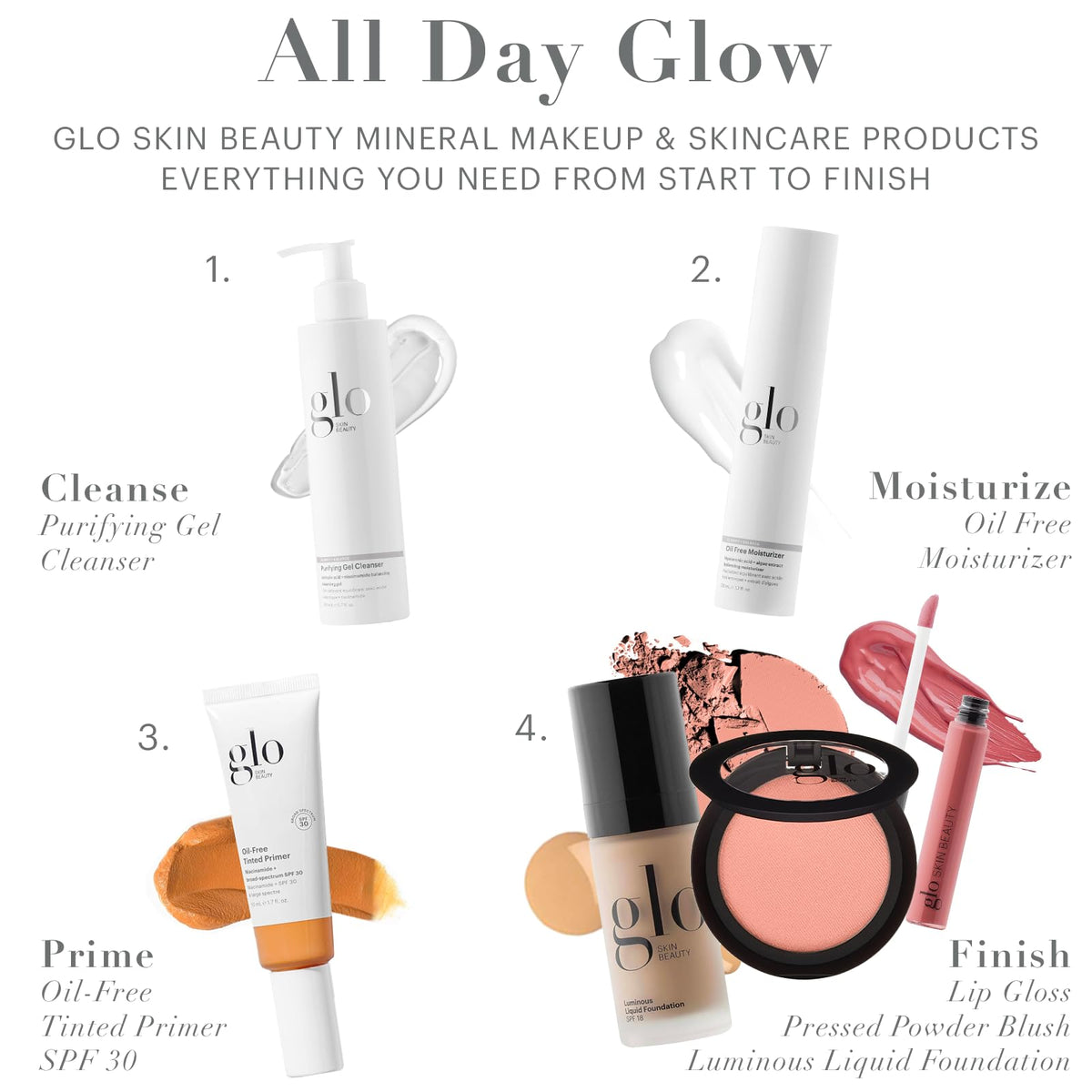 Glo Skin Beauty brush swipe of Sheer Petal showing buildable pigment