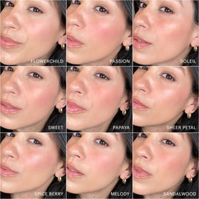 Glo Skin Beauty applied Sheer Petal on cheek for natural glow