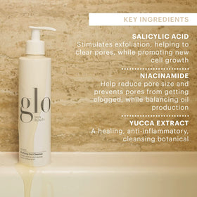 Glo Skin Beauty bottle in hand to show 6.7 fl oz scale and travel convenience