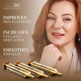 GLO24K cream texture close-up showing smooth formula for instant hydration benefit