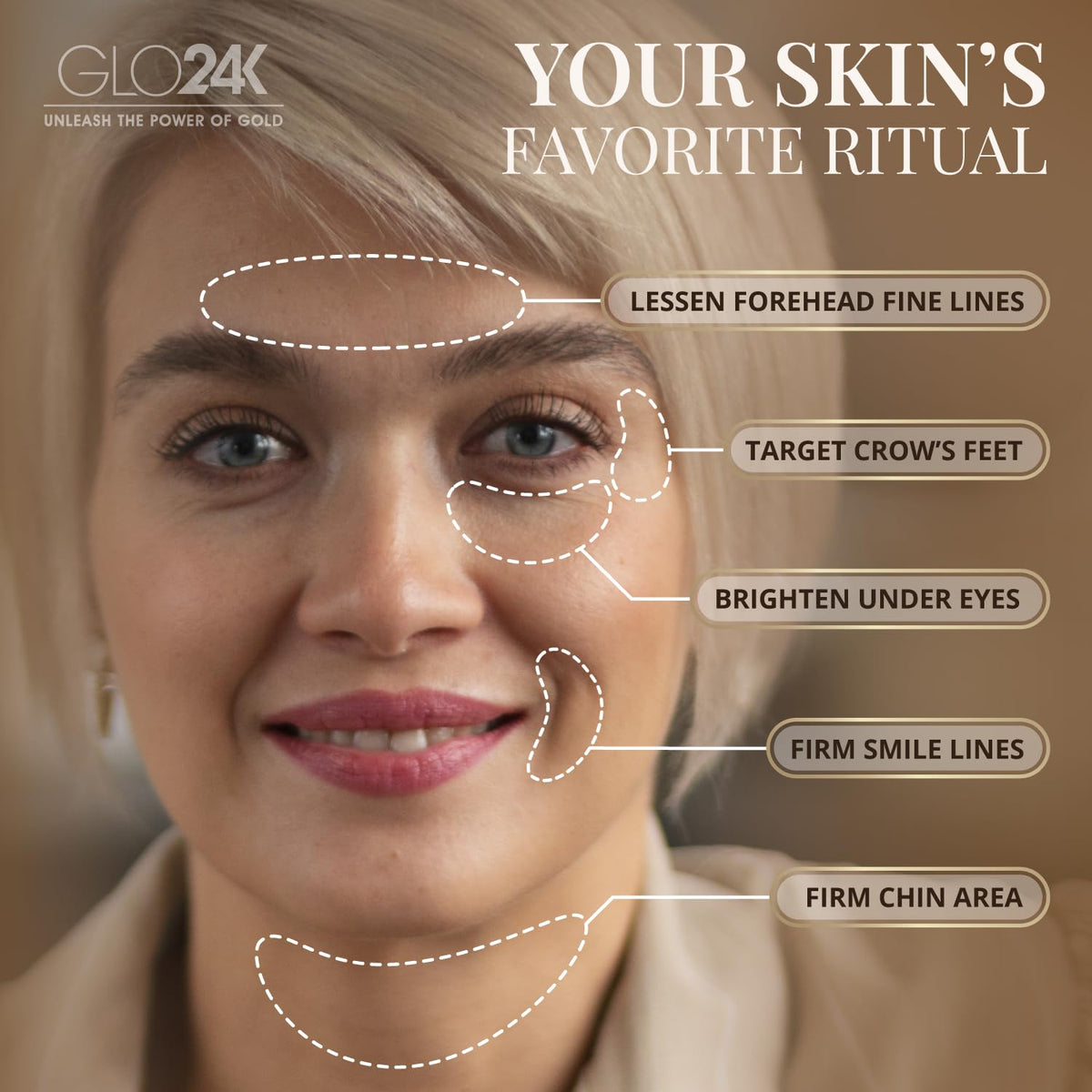 GLO24K syringe applicator close-up highlighting precise targeted application benefit