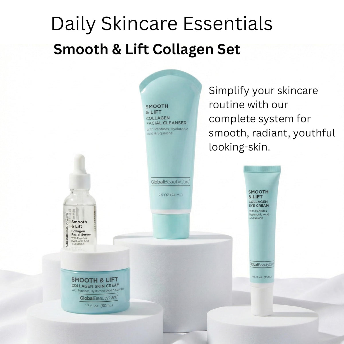 Global Beauty Care cleanser pump close-up highlighting gentle cleansing benefit