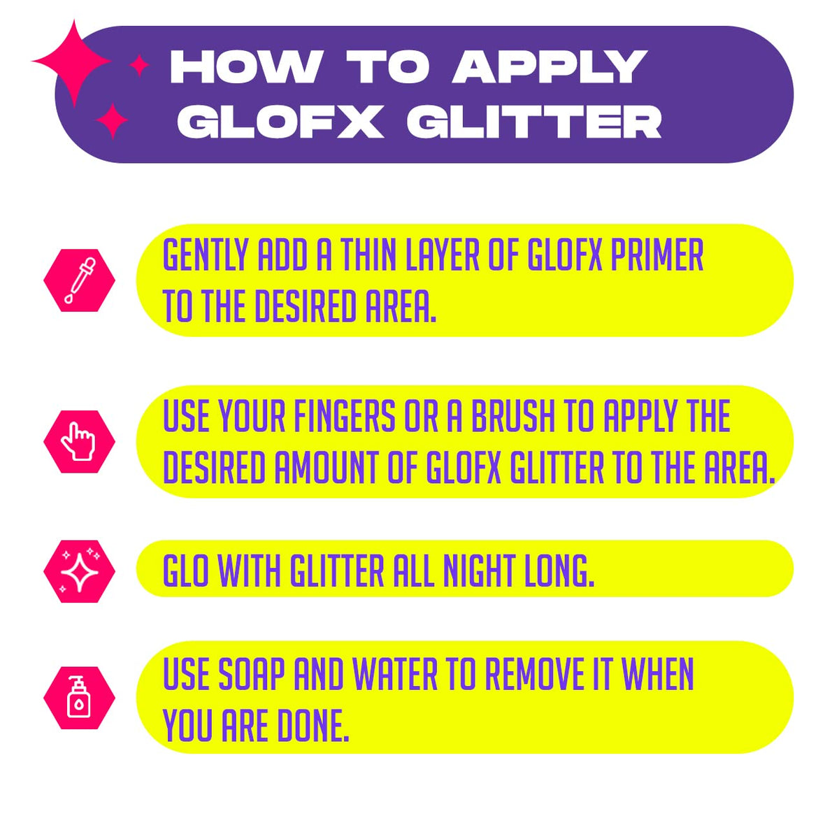 GloFX model at a rave wearing glitter across face and body demonstrating long-lasting glam