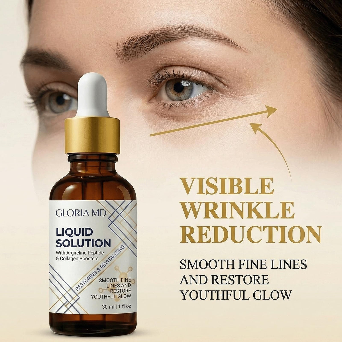 Gloria Md ingredient label emphasizing peptides and collagen support