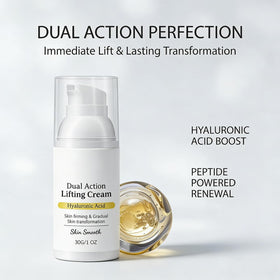 Gloramd Serum ingredient label close-up highlighting peptides and hyaluronic