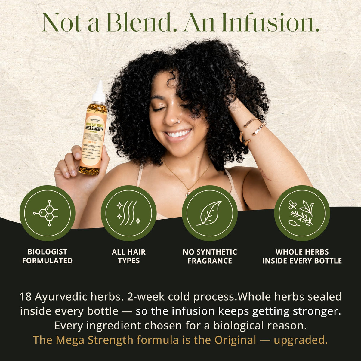 Glossed by Nae oil texture on hand demonstrating lightweight, non-greasy absorption benefit