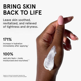 Glossier After Baume with babassu oil ingredient visual highlighting plant-powered moisture