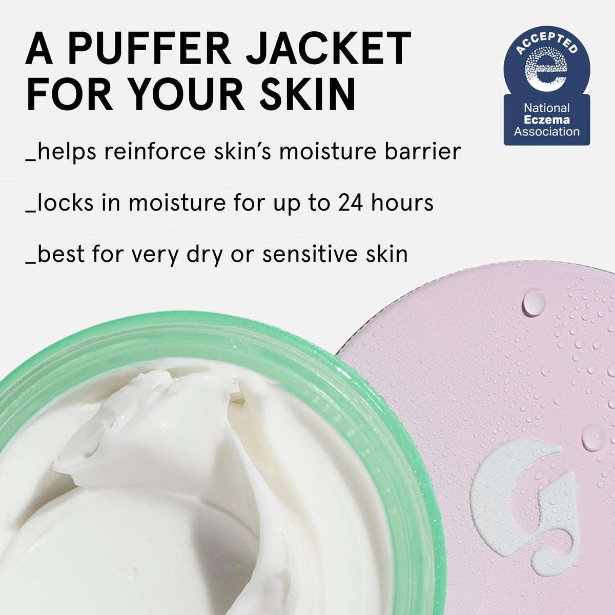 Glossier After Baume creamy texture close-up demonstrating rich hydration