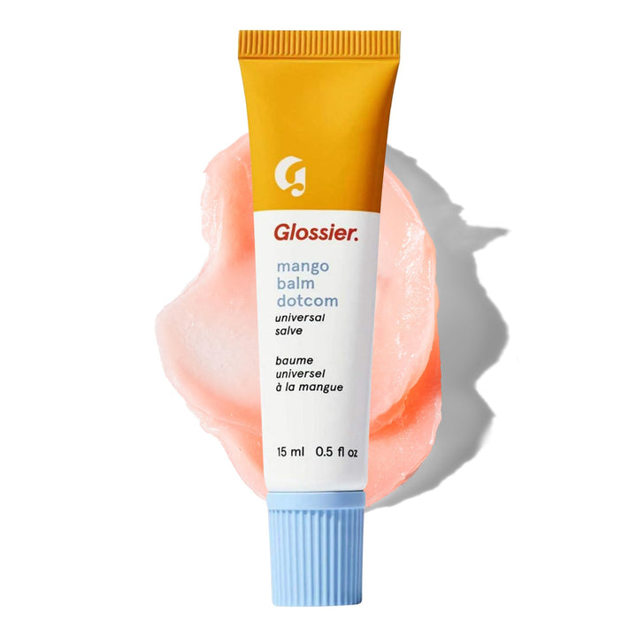 Glossier Balm Dotcom front tube showing packaging and brand, perfect for travel