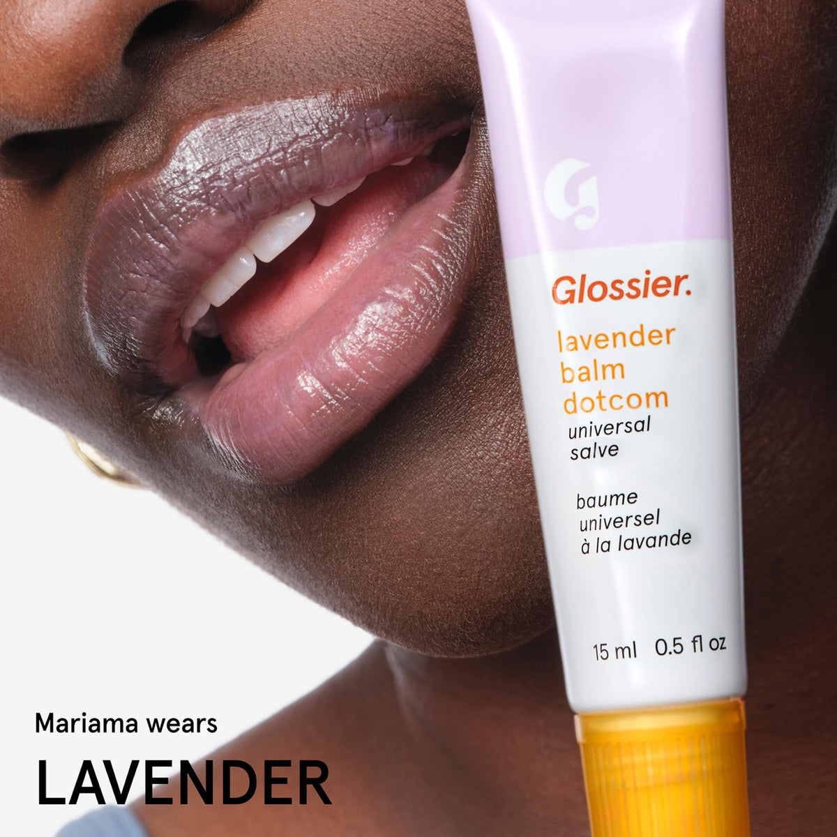 Glossier balm dotcom ingredient detail highlighting lanolin beeswax castor oil nourishing benefit