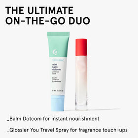 Glossier Balm Dotcom on a nightstand illustrating overnight repair benefit