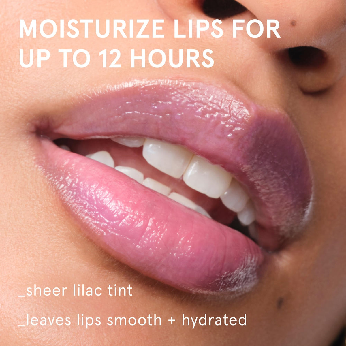 Glossier balm dotcom open cap close-up showing creamy texture and easy application benefit