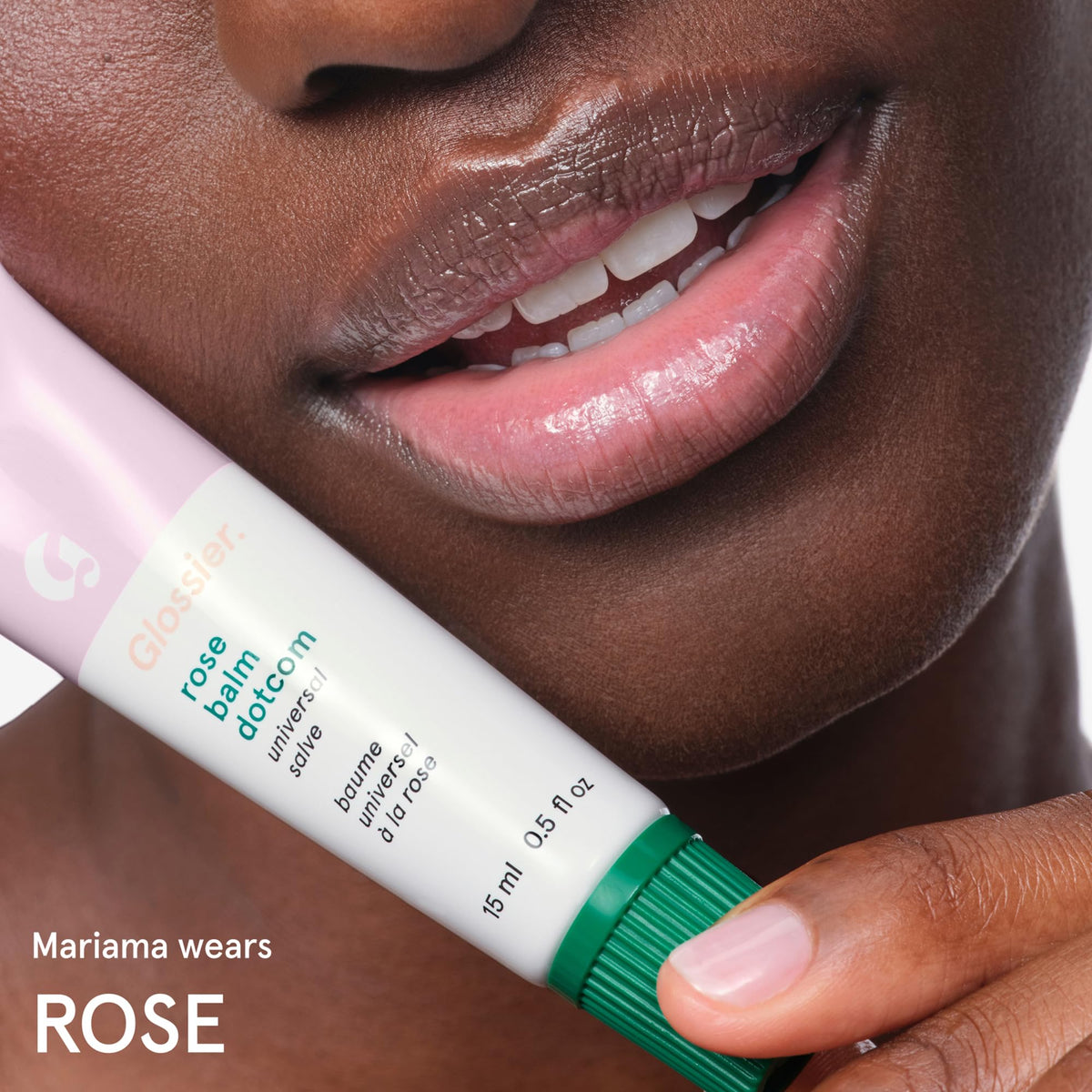 Glossier Balm Dotcom ingredients display beeswax and lanolin highlighting nourishing blend