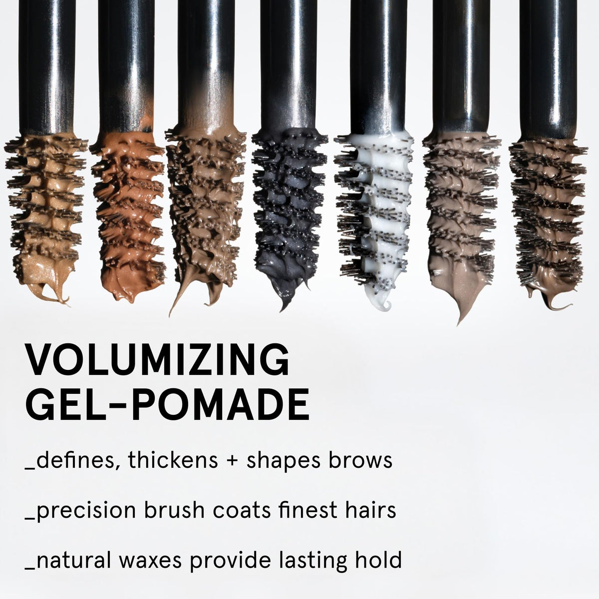 Glossier Boy Brow mini brush closeup demonstrating precise application for fine hairs and control