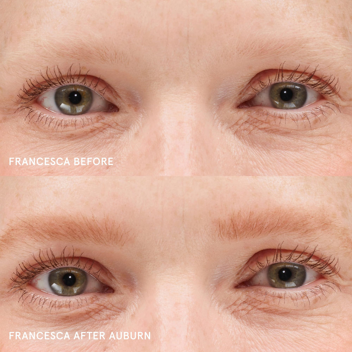 Glossier Boy Brow swatch texture on skin highlighting creamy tinted gel and blendable finish