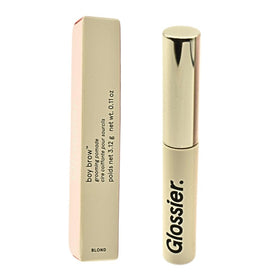 Glossier Boy Brow front packaging showing shade blond and benefits