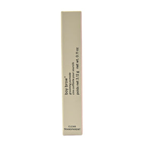 Glossier Boy Brow tapered brush close-up coating fine brow hairs for precise application benefit