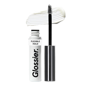 Glossier Boy Brow clear tube front view shows sleek packaging and easy grip