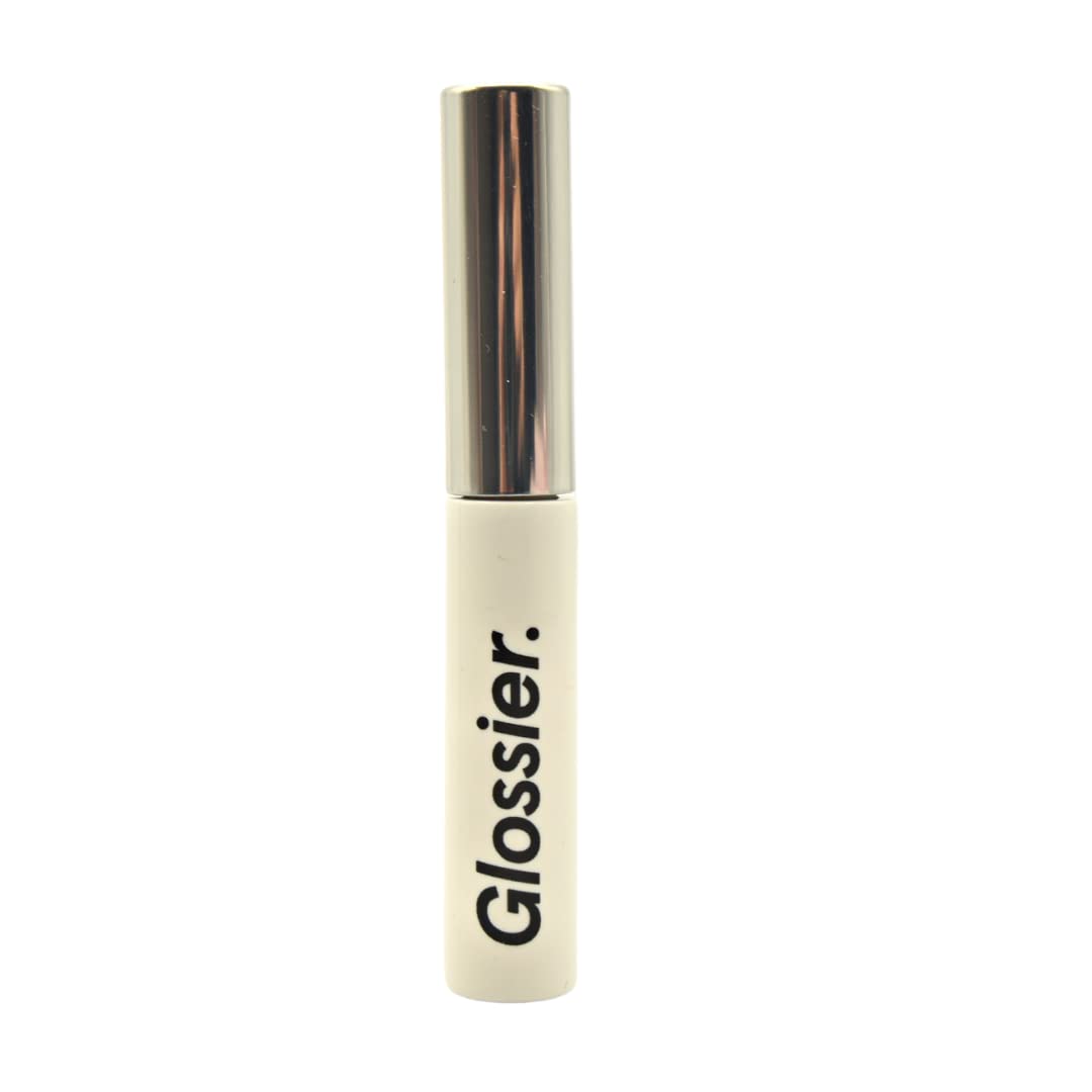 Glossier Boy Brow clear tube front view showing minimal packaging and quick grooming benefit