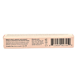 Glossier Boy Brow ingredient display with beeswax and carnauba benefits