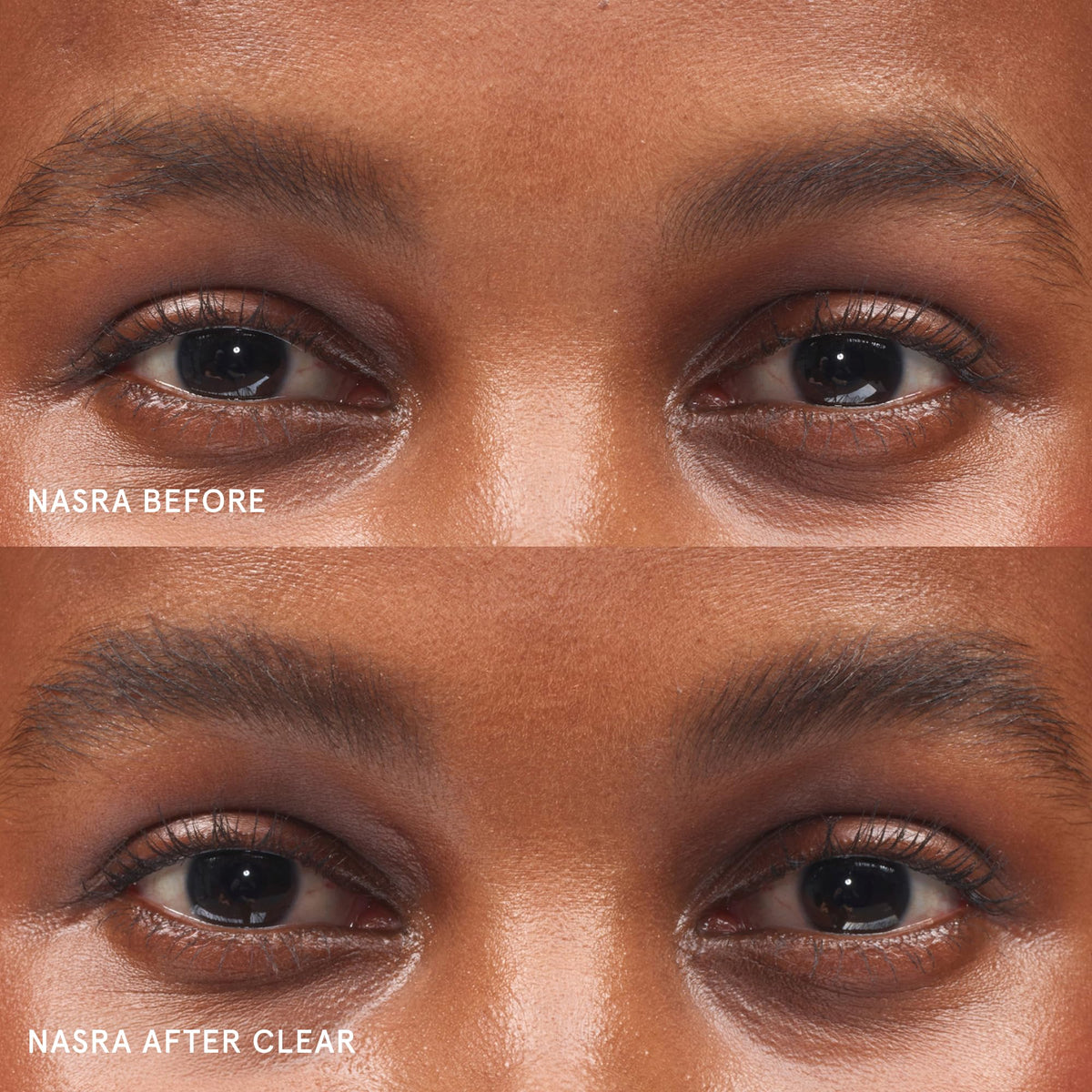 Glossier Boy Brow creamy pomade texture close-up that shows smooth, buildable color