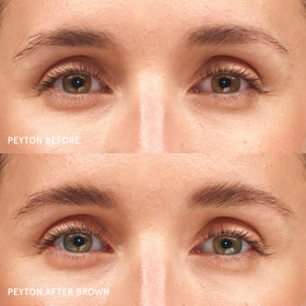 Glossier Boy Brow mini brush close-up demonstrating precise application