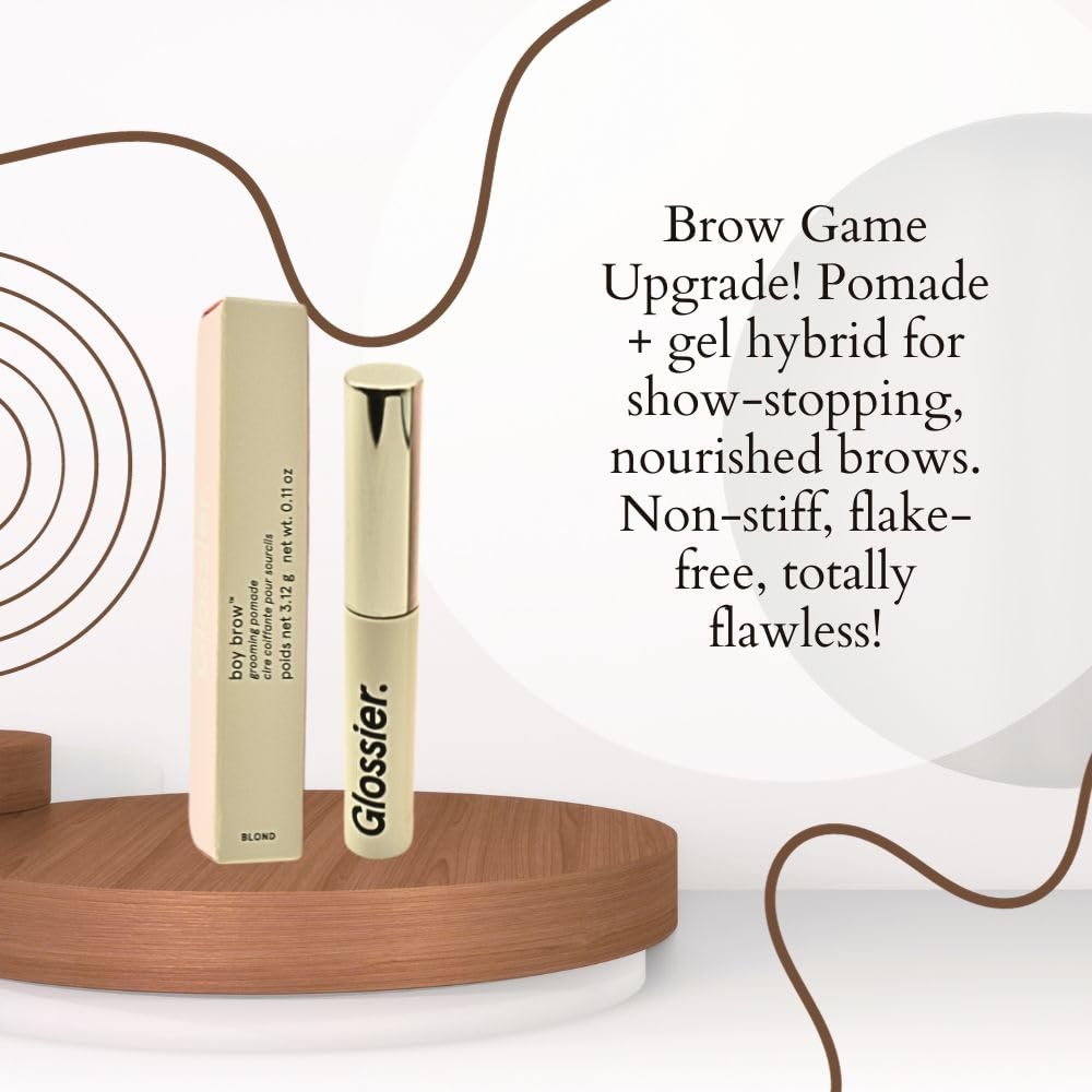 Glossier Boy Brow wand detail with product on spoolie for precise application