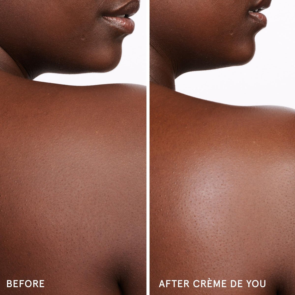 Glossier body butter smoothed on elbow to show hydration and softness