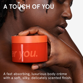 Glossier cream texture close-up highlighting rich, fast-absorbing finish