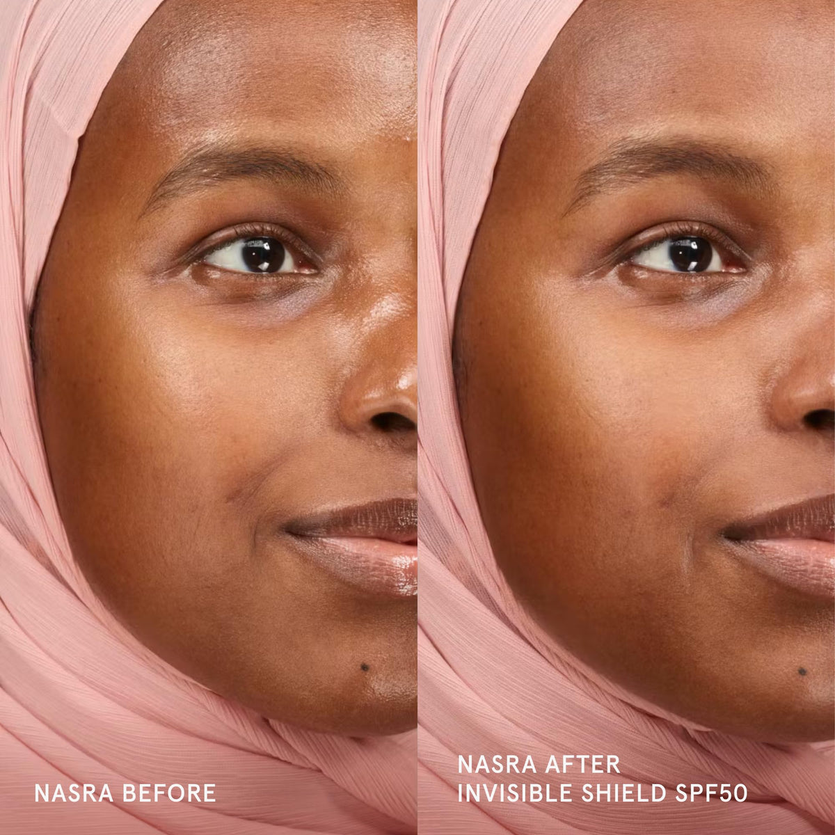 Glossier Invisible Shield pump dispensing gel illustrating easy, mess-free use