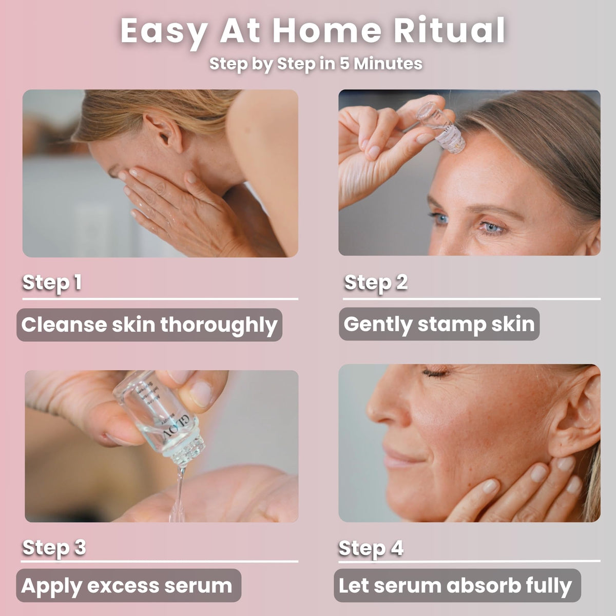 Glov Beauty applicator in hand demonstrating easy at-home use