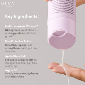 Glov Beauty argan oil droplet highlighting moisture and shine