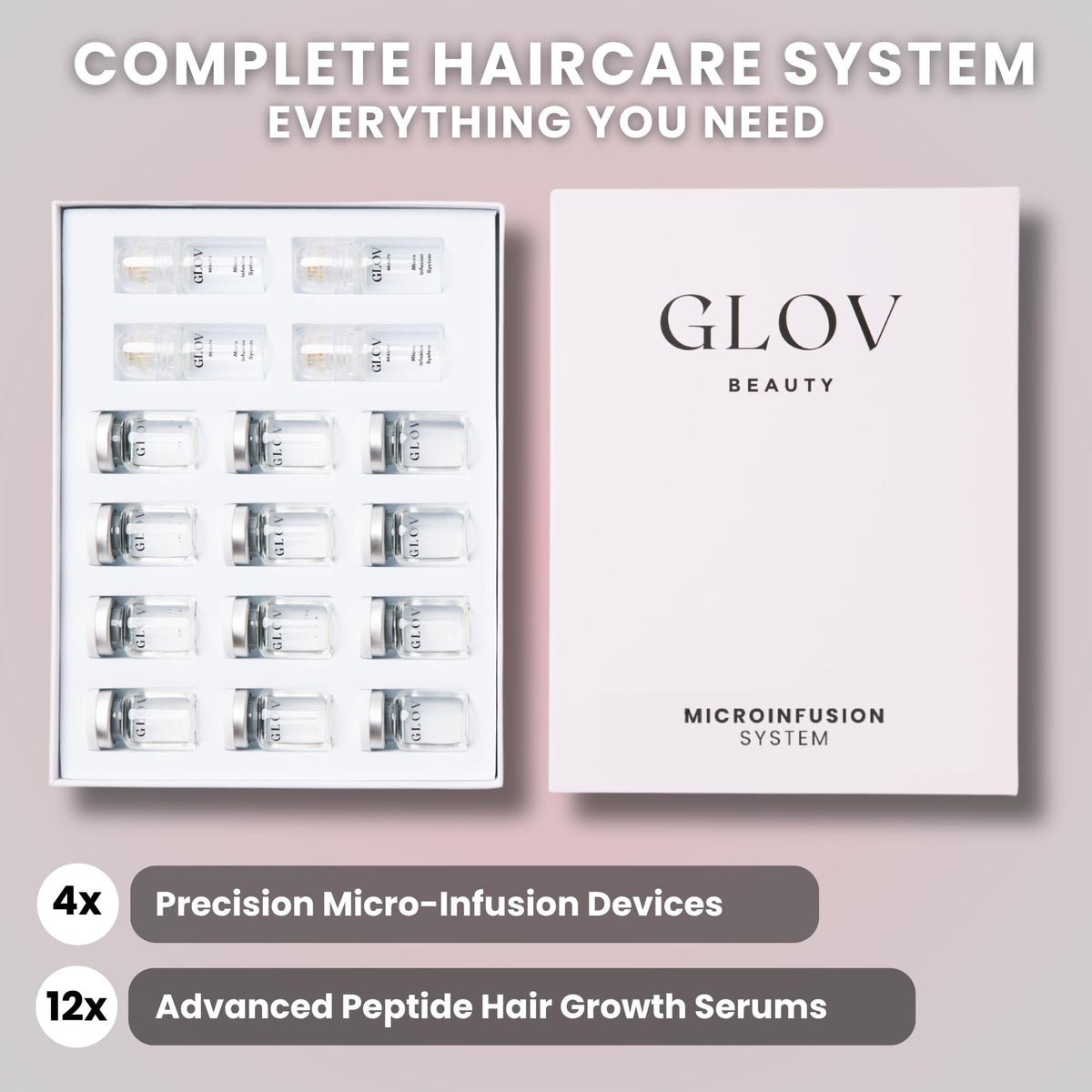 Glov Beauty derma stamp close-up showing gold 0.25mm tip for precise delivery