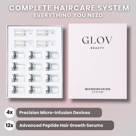 Glov Beauty derma stamp close-up showing gold 0.25mm tip for precise delivery