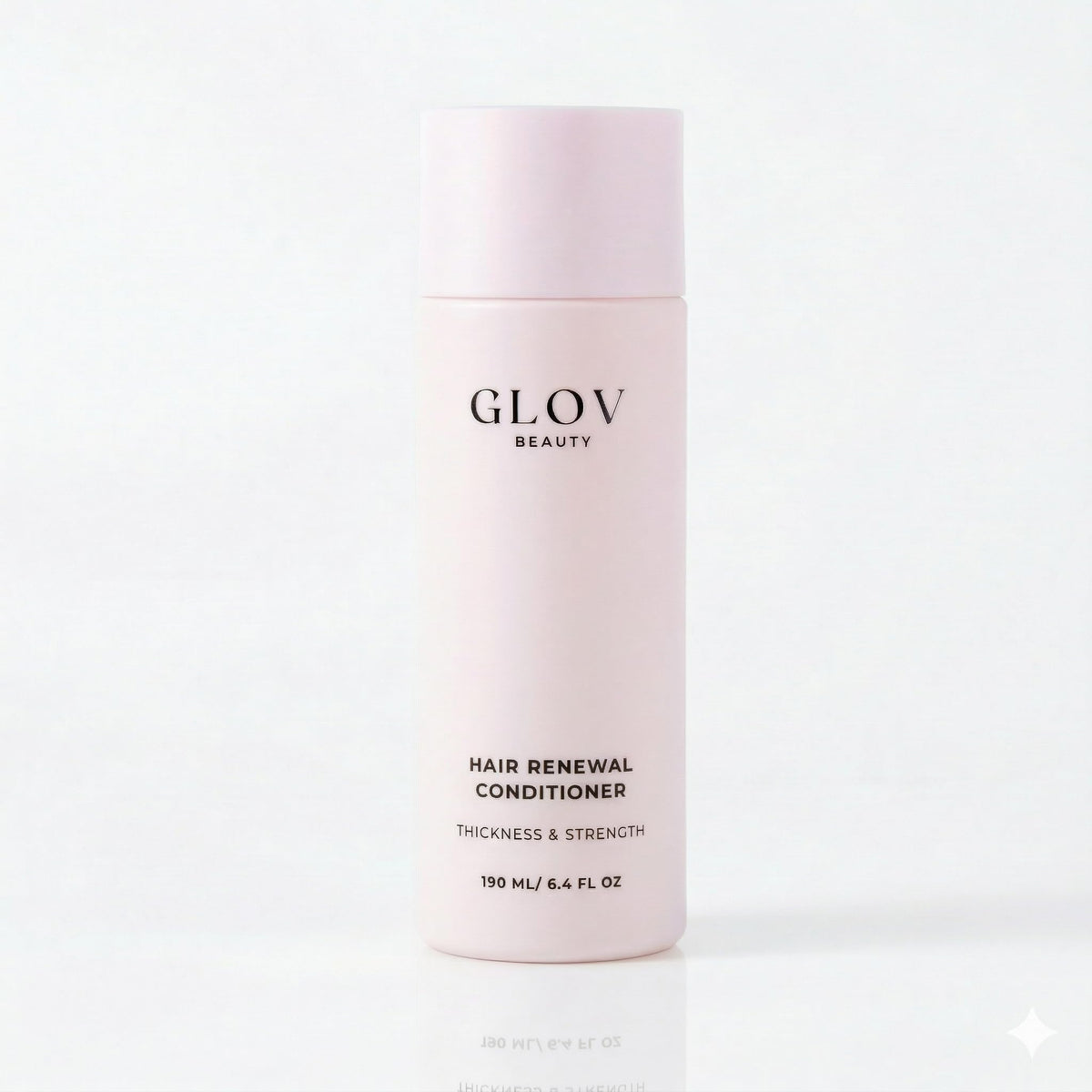 Glov Beauty front bottle view showing product packaging and benefit of softening