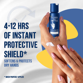Gloves In A Bottle being applied to hands to protect from cleaners